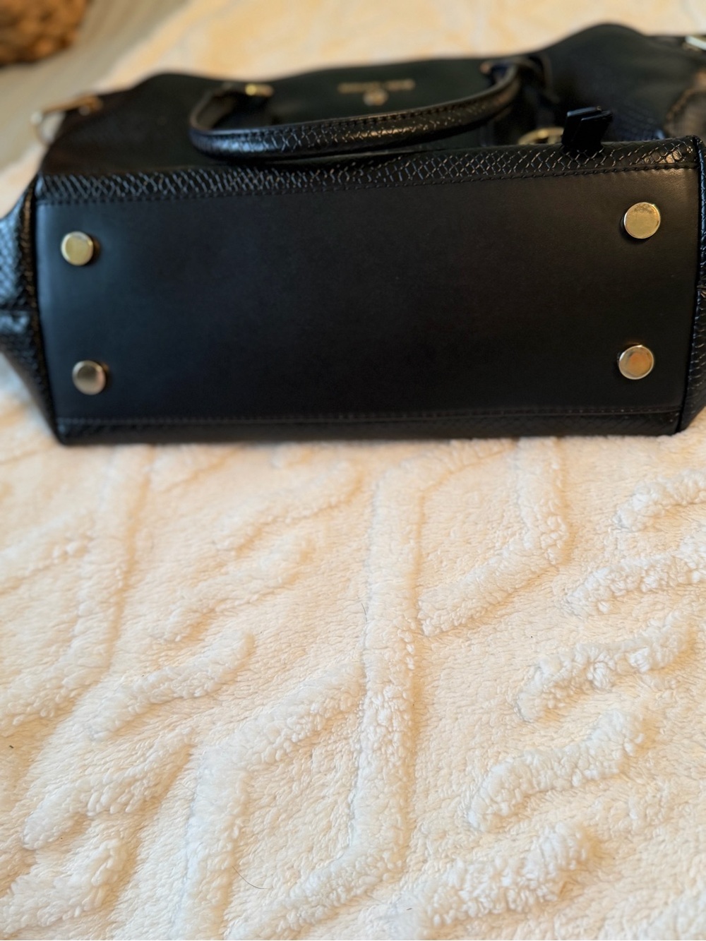 Michael Kors Black Textured Satchel with Gold Hardware - Picture 6 of 6